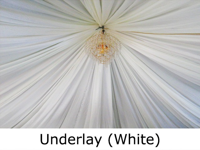 Pleated underlay liner fitted inside a TentHouz canopy roof