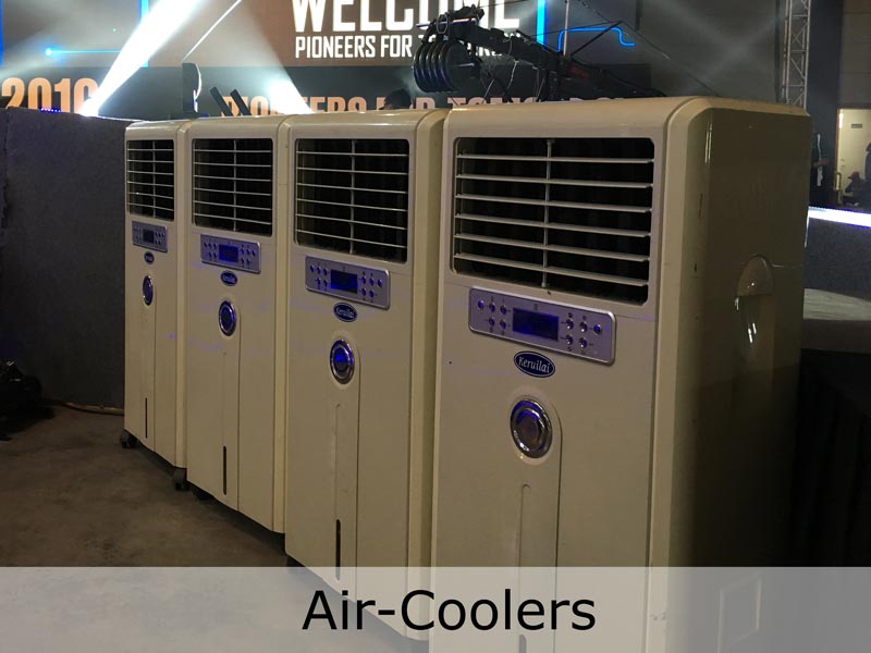 Cooling units lined up ready for an event installation